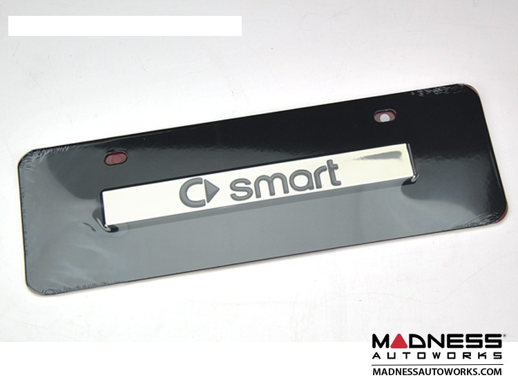smart fortwo Chrome License Plate Mini Plate in Gloss Black